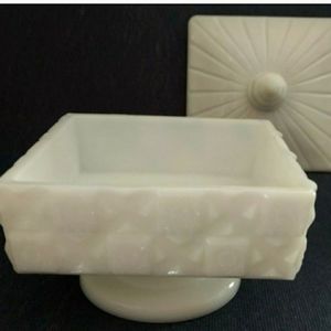 Milk Glass Candy Dish with lid